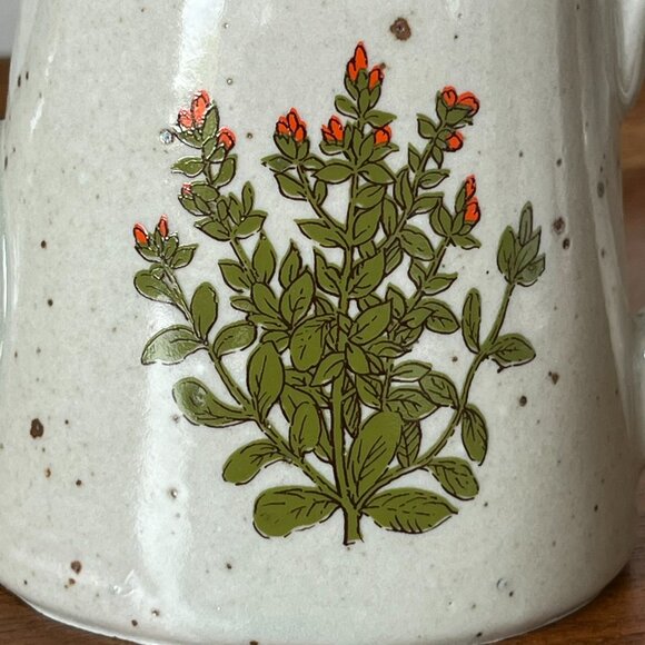 Vintage Takahashi 3.5" Stoneware Watering Can Japan Mini Speckled Floral Flowers - Picture 4 of 9